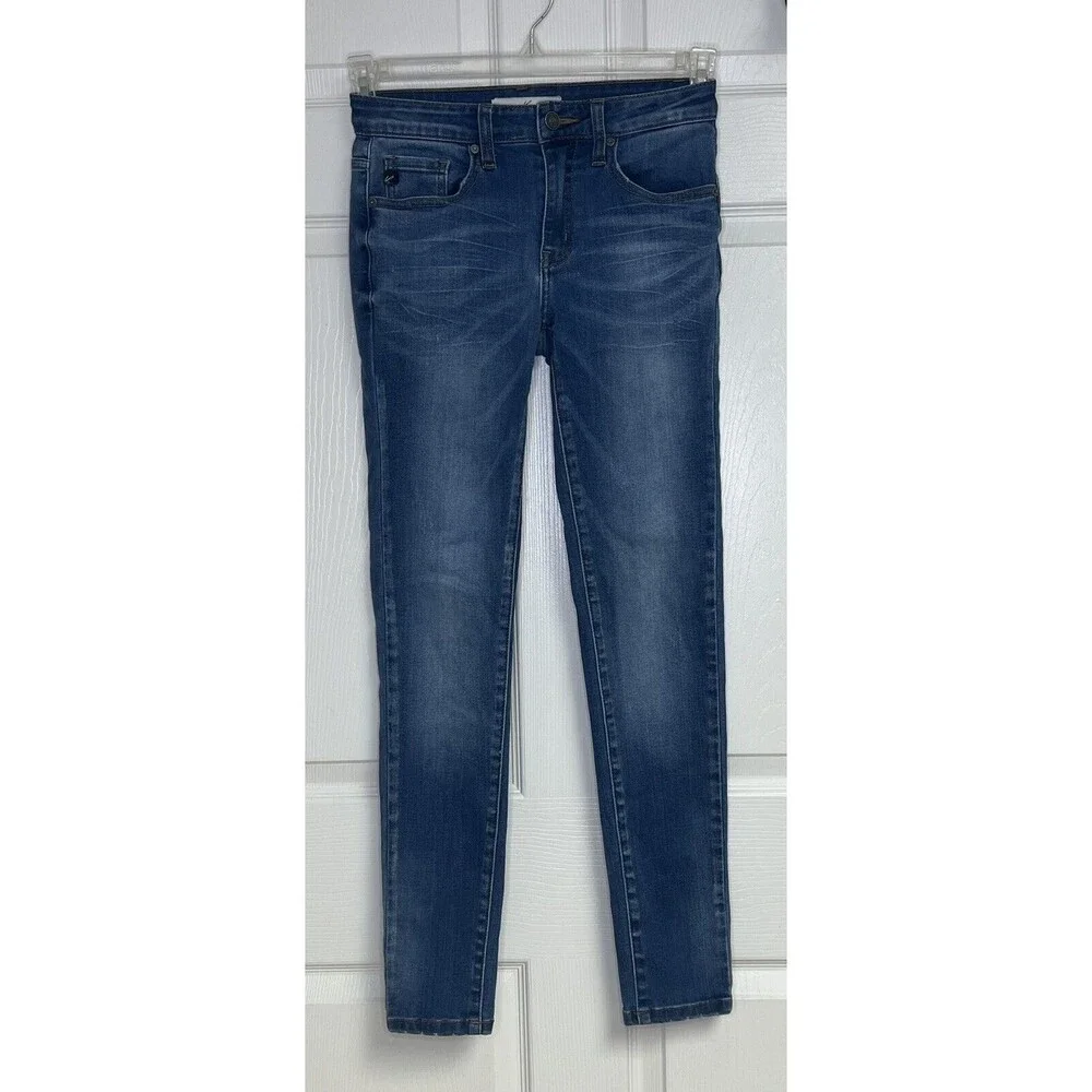 KanCan Juniors' Size 3 w25 Blue Denim Distressed Ankle Skinny Jeans - Picture 1 of 7